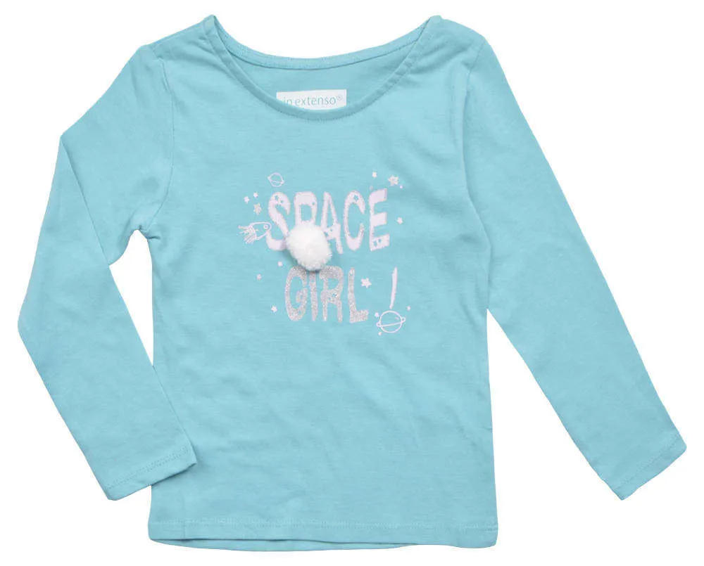 Футболка с длинным рукавом «Space Girl» голубая In Extenso