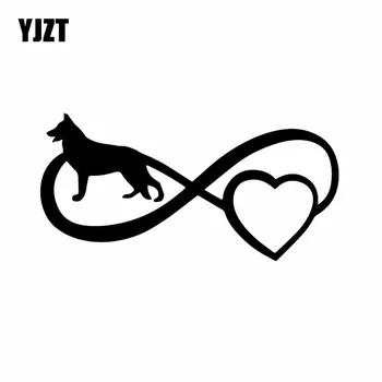 

YJZT 16.7X8.3CM Funny Dog German Shepherd Vinyl Decal Window Bumper Car Sticker Black/Silver C24-1171