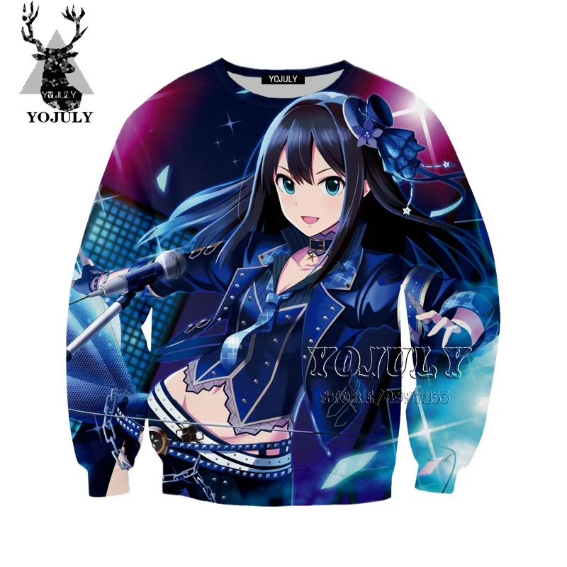 YOJULY Idol Master, Детская толстовка Золушки для девочек с 3D рисунком, Детская толстовка с аниме, для мальчиков и девочек, для подростков, модная детская одежда, Kawaii SW114