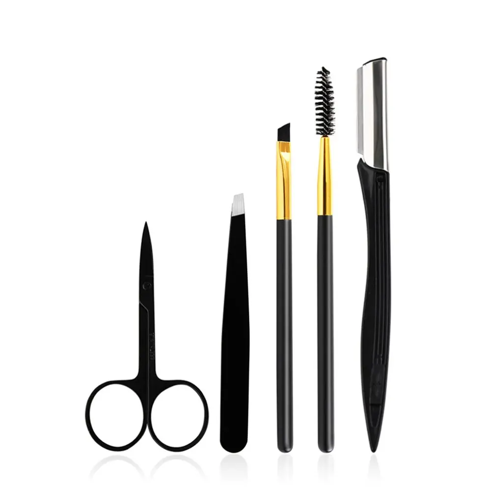 Stainless Steel Eyebrows Beauty Tools 5 Pieces Eyebrows Set Overall Solution Beauty Tools