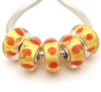 

JGWG1133 5X 100% Authenticity S925 Sterling Silver Beads Murano Glass beads Fit European Charms Bracelet diy jewelry Lampwork