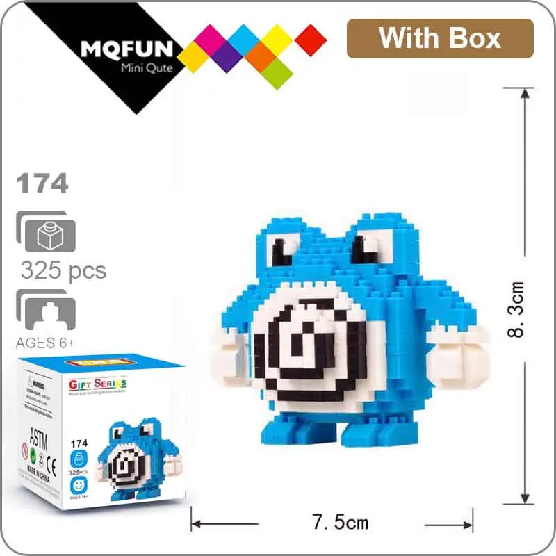 LNO 174 With Box LNO мини блоки фигурки kawaii 3D Пикачу японский мультфильм Аниме пластиковые детали для конструктора игры DIY модели образовательных игрушек - Цвет: LNO 174 With Box