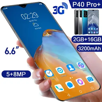 

P40 Pro+ 6.6 inch smartphone 2+16g Water drop big screen quad core Domestic frequency dual card dual standby