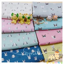 Японская импортная Милая ткань «сделай сам» Лоскутная работа, ткань с принтом головы, чистый хлопок, двойная марля, кролик, собака