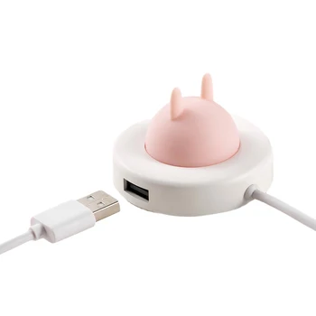 

Cute Animal Shape USB Hub Splitter Multi-functional 4 Ports Computer Notebook USB Data Cable Extender Splitter with Night Light
