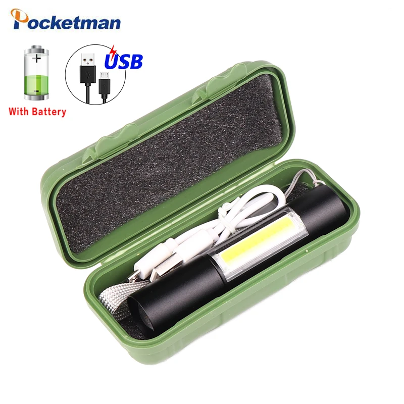 Emergency практический COB светодиодный фонарик USB зарядка Встроенная аккумуляторная