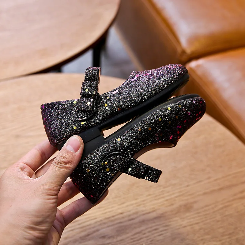 Children 1-6 Years 2020 New Fashion Sequins Baby Girl Leather Shoes Princess For Toddler Little Girl Party Dress Kids Shoes