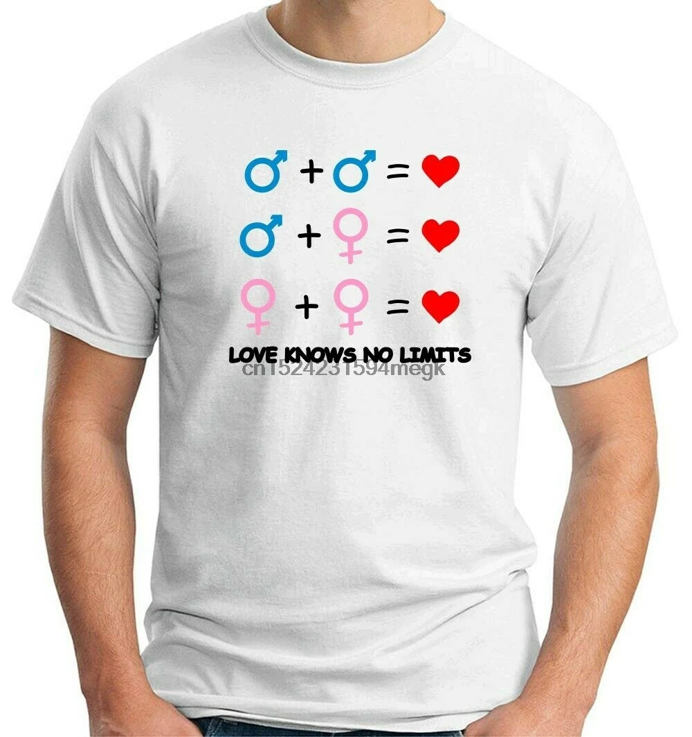MAGLIETTA AMORE GAY SENZA LIMITI OMOSESSUALE ETEROSESSUALE T0529 T-SHIRT COTONE | Мужская одежда