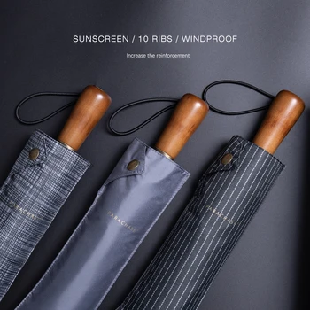 

Parachase Anti UV Folding Umbrella Men Business 10 Ribs Sun Umbrella Rain Women Windproof Golf Big Umbrella Clear Brand Parasol