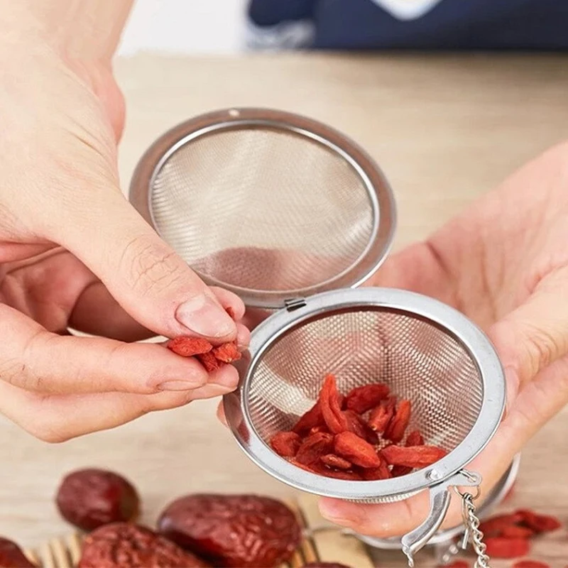 

YIWUMART Stainless Steel Teapot Tea Strainer Ball Shape Mesh Tea Infuser Filter Reusable Tea Bag Spice Cooking Tool Accessories