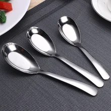 3 шт. суповые ложки из нержавеющей стали, кофейная посуда, плоская Классическая кухонная посуда, утолщенная круглая