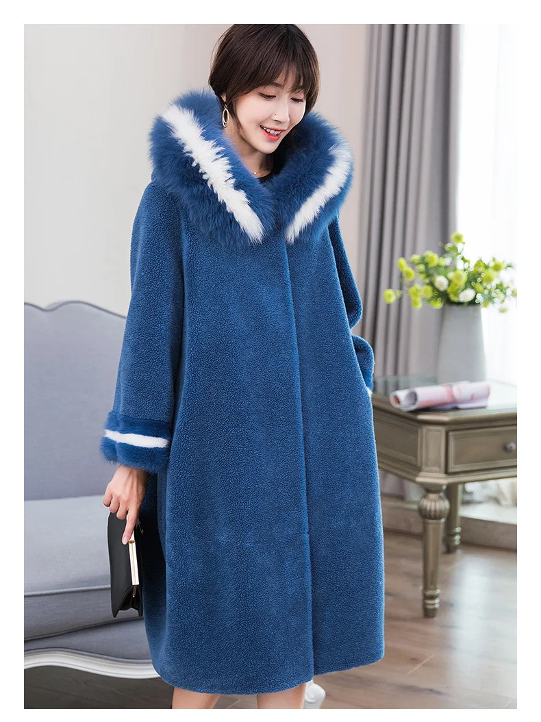 raposa ovelha shearling outerwear das mulheres 18052 wyq1874