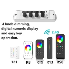 2.4G Wireless Smart Led Controller 12V 24V 3CH CCT RGB RGBW Strip Light Dimmable Control Wireless 3 Zone RF Remote Control V3-K