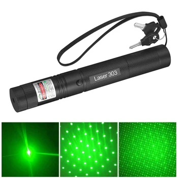 

High Power Laser 303 Laser Pointer Presenter Green Laser Light Lazer PPT PowerPoint With 18650 Battery and Charger For Teacher