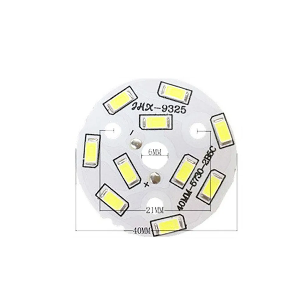 10Pcs LED PCB 빛 보드 설치 SMD5730 LED 칩 알루미늄 램프 플레이트 5W 32mm 40mm 44mm 크리스탈 전구 DIY