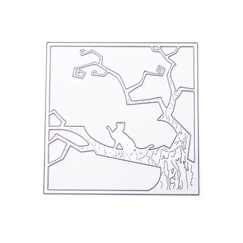 

Tree and Cat Metal Cutting Dies Stencil DIY Scrapbooking Album Stamp Paper Card Embossing Crafts Decor