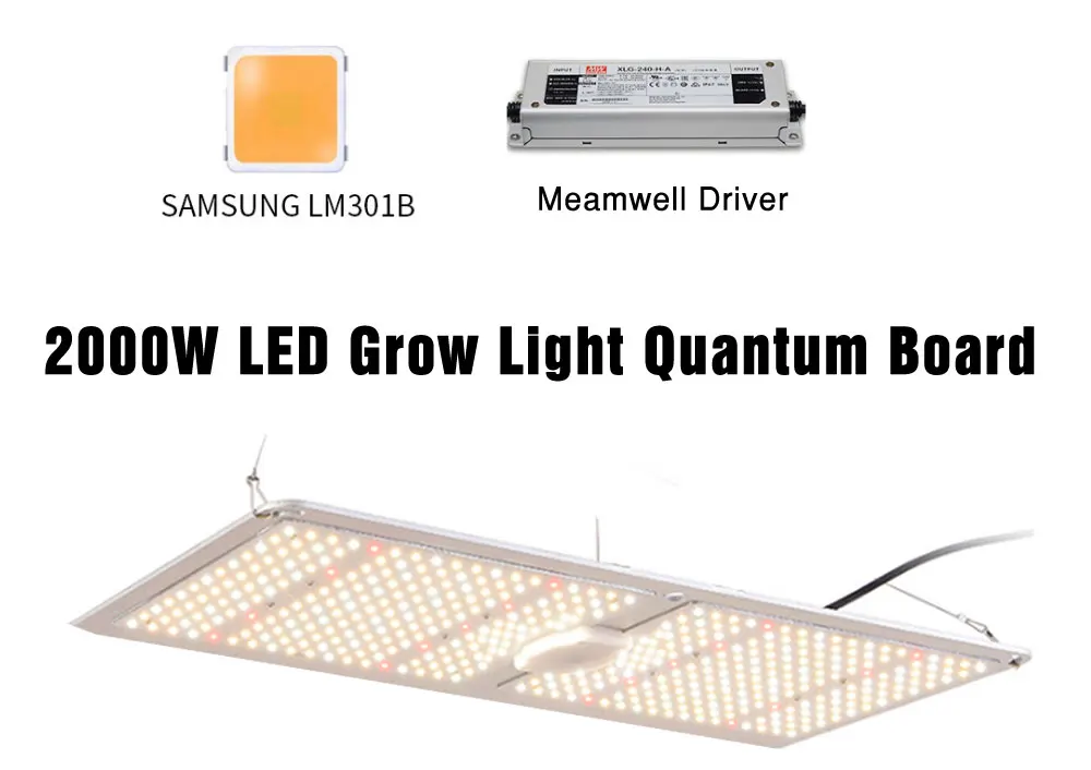 Samsung LM301B светодиодный светильник для выращивания, квантовая доска для внутреннего выращивания, полный спектр, 3000 K/5000 K, драйвер Meanwell IP65, водонепроницаемый светильник для выращивания