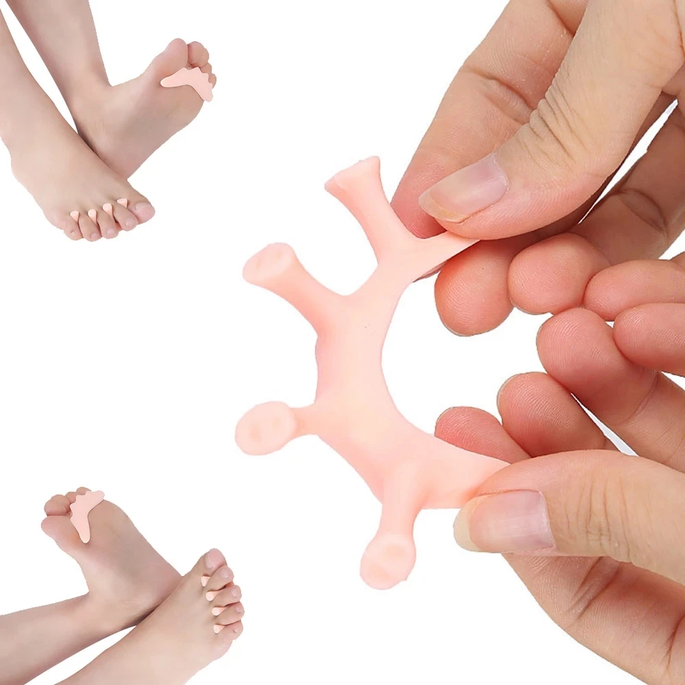 4pcs = 2pairs Silicone Gel Hallux Valgus Hammer Toe Corrector Separator Straightener Insole Foot Fingers Protector Pedicure Tools toe separators toe corrector toe spreader finger toe separator toe protectors