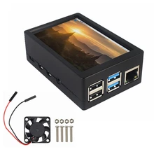 

Raspberry Pi 4 Model B ABS Case Black Shell Plastic Prectective Box Support 3.5 Inch Screen LCD Or Fan For Raspberry Pi 4