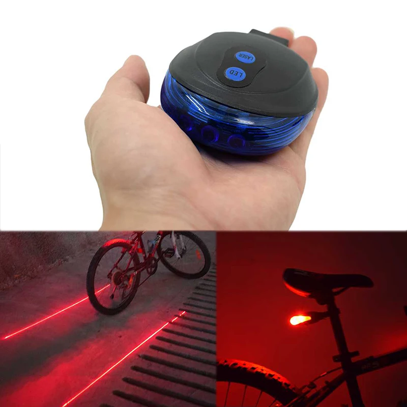 

WasaFire Bicycle reflector Light 5 LED+2 Laser Cycling Bike Light Safety Night Riding MTB Mountain Road Rear Taillight Lamp