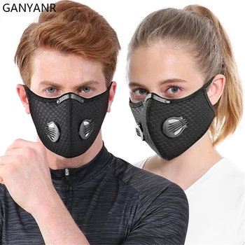 

GANYANR Winter Face Mask Training Bike Airsoft Cycling Half Cover Filters Smog Masque Anti Pollution Tactical Snowboard Gym