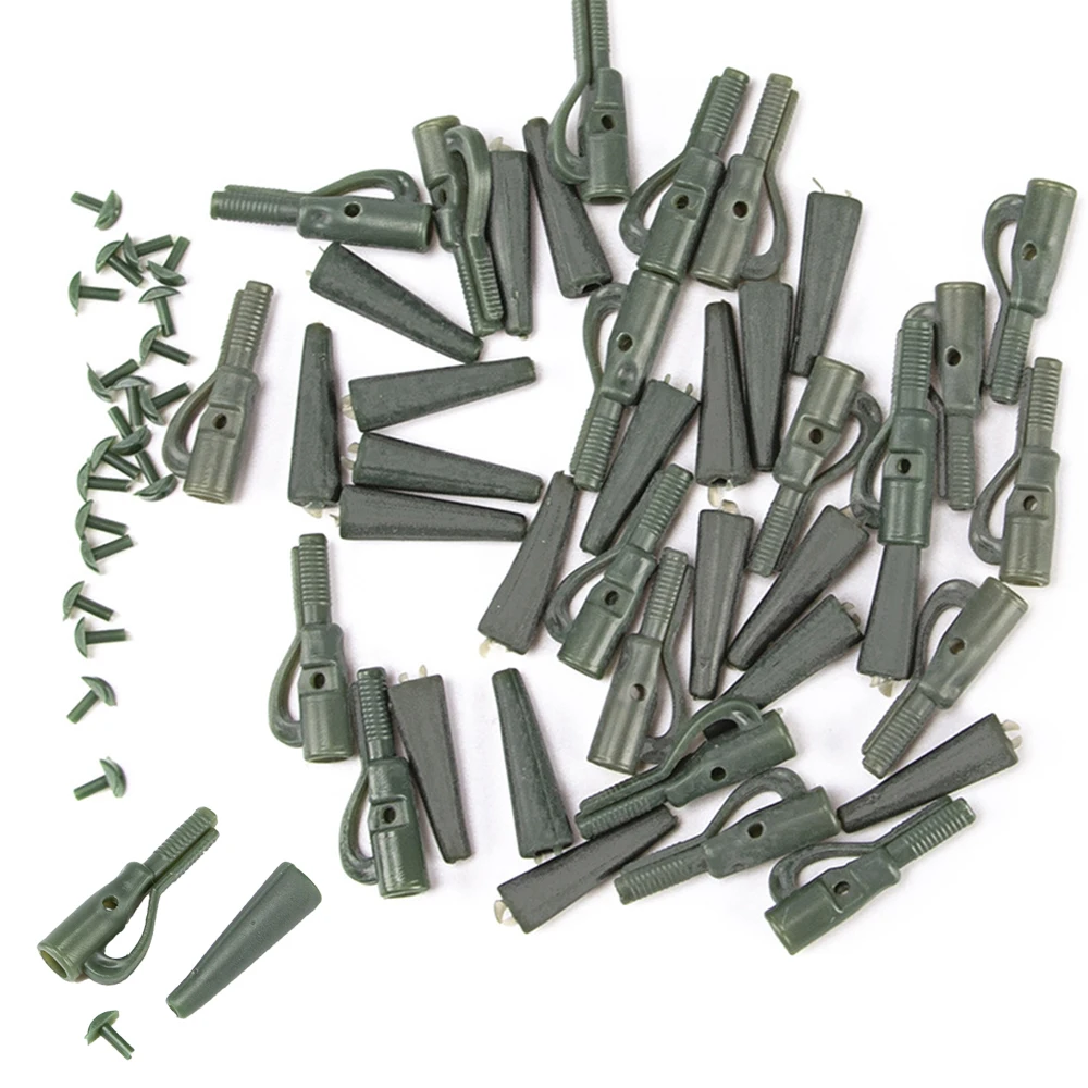 50/100pcs/Set Fishing Set Lead Clips Carp Accessories Tubes Tail Rubbers Terminal Tackle
