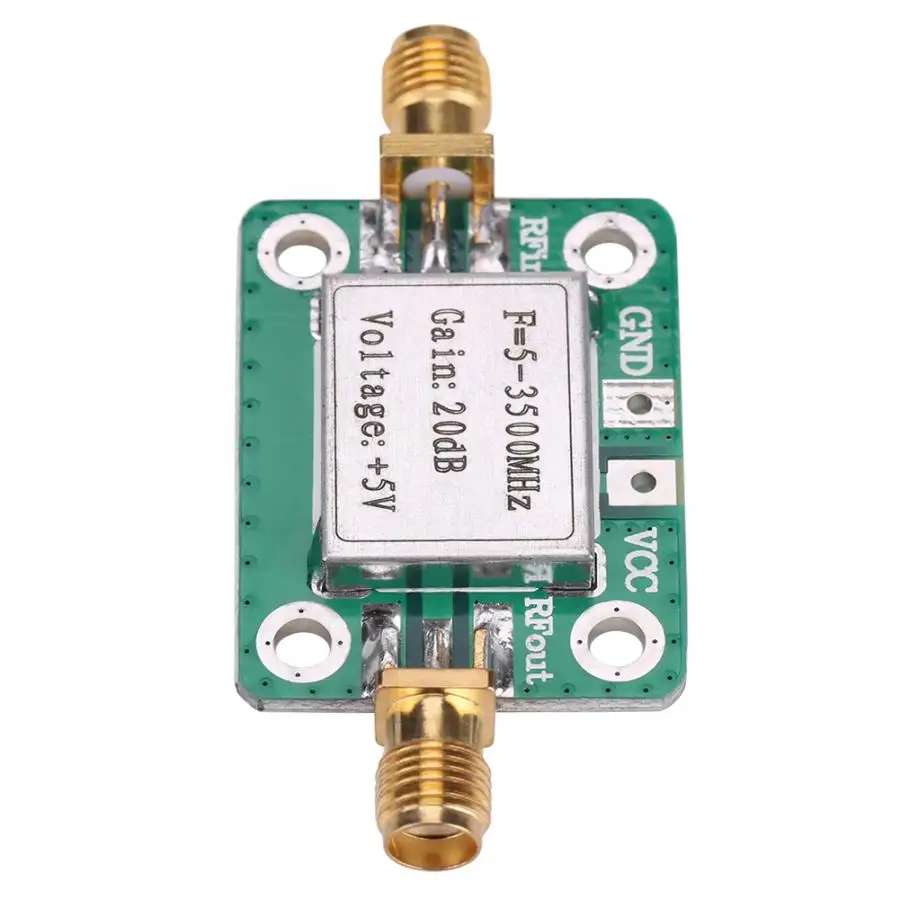Радиоусилитель LNA 5-3500MHz 20dB широкополосный малошумный Радиочастотный усилитель с экранирующей оболочкой