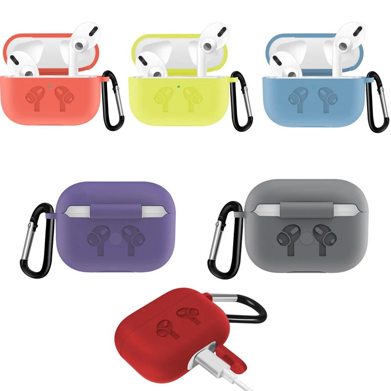 Силиконовый чехол для Airpods Pro, беспроводной Чехол для гарнитуры, роскошный противоударный защитный чехол для Air Pods Pro, коробка с крючком
