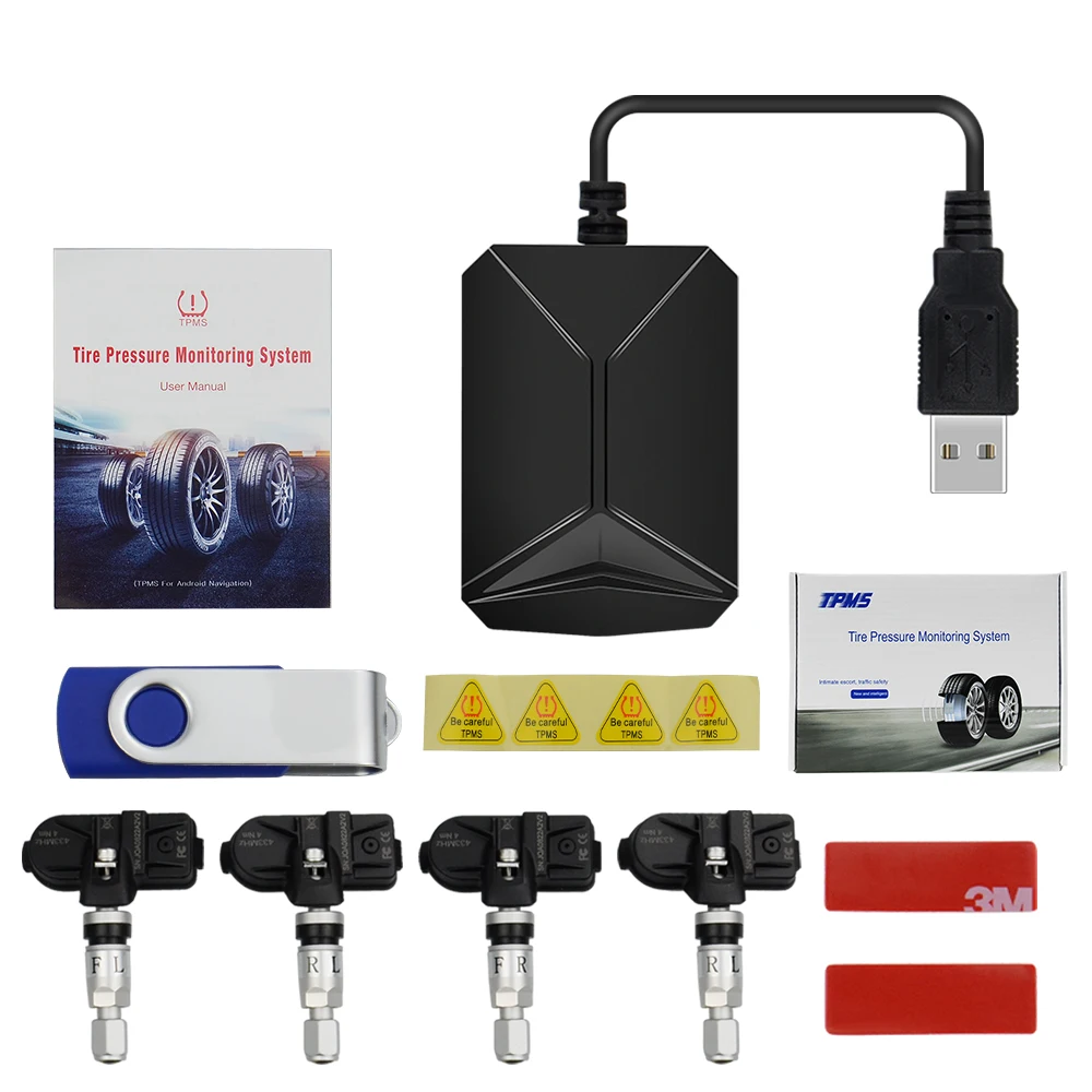 USB Android TPMS автомобильный датчик давления в шинах с 4 внешними датчиками 116 psi