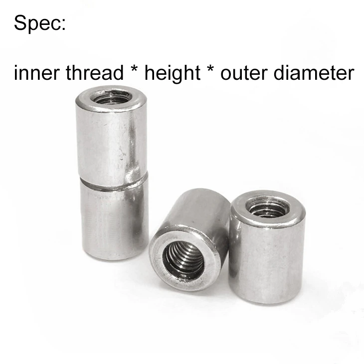 304 Stainless Steel lengthen Round Nut Standoff Spacer Pillar M3 M4 M5 M6 to M20