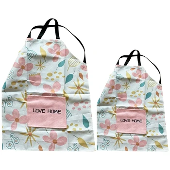 

Waterproof Kitchen Cooking Apron Cartoon Kids Adult Apron Women Man Parent-Child Sleeveless Aprons Chef's Apron