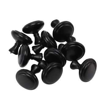 

10Pcs/Set Black Zinc Alloy Round Kitchen Cabinet Knob Door Drawer Handles Bathroom Knob Pull Handle