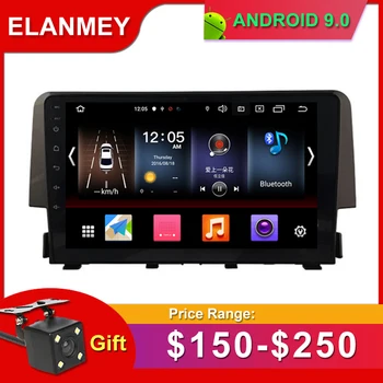 

Gift Camera Car Radio for HONDA CIVIC 2016-2018 Android 9.0 GPS Navigation Bluetooth Touch screen Car Audio Stere Multimedia