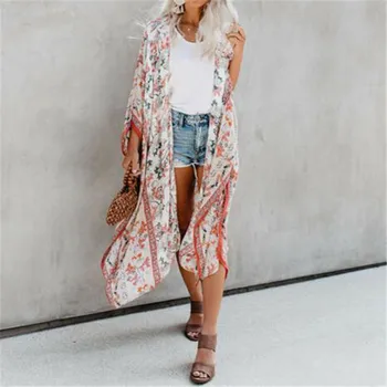 

2019 Bohemian Printed Cover-ups Sexy Summer Beach Dress Tunic Women Beachwear Swimsuit Cover Up Bikini Wrap Sarongs Sundress New