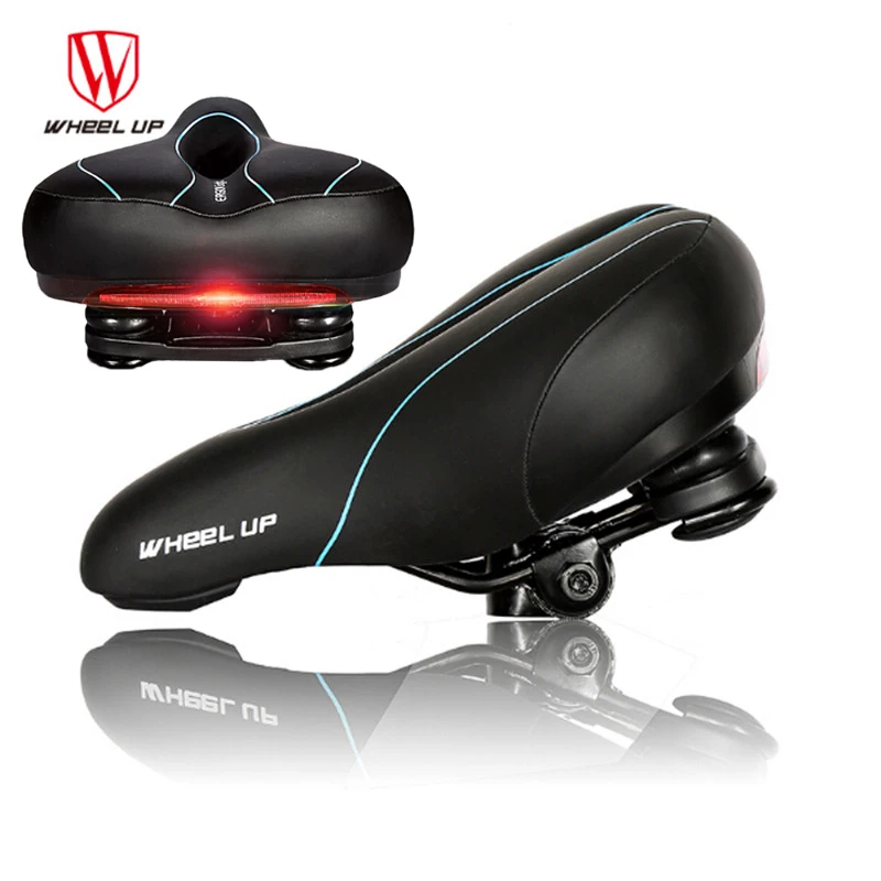Bicycle Saddle with Tail Light Thicken Widen MTB Bike Saddles Soft