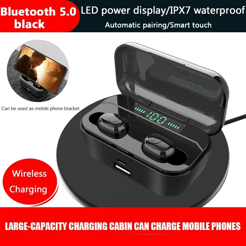 

G6s TWS Earphones 9D Stereo Bluetooth 5.0 Wireless Noise Cancelling Headphones IPX7 Waterproof 3500mAh LED Smart Headset