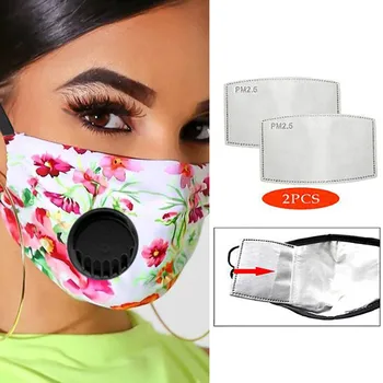 

1PCS mascaras With Breathing Valve+2PCS Filter Windbreak Seamless Outdoor Riding Quick-drying Cartoon Dustproof Face Cover
