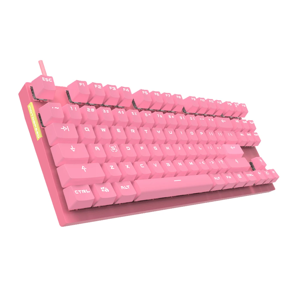 MOTOSPEED Professional Gaming Mechanical Keyboard RGB Rainbow Backlit 87 Keys Illuminated Computer USB for Mac & PC Pink