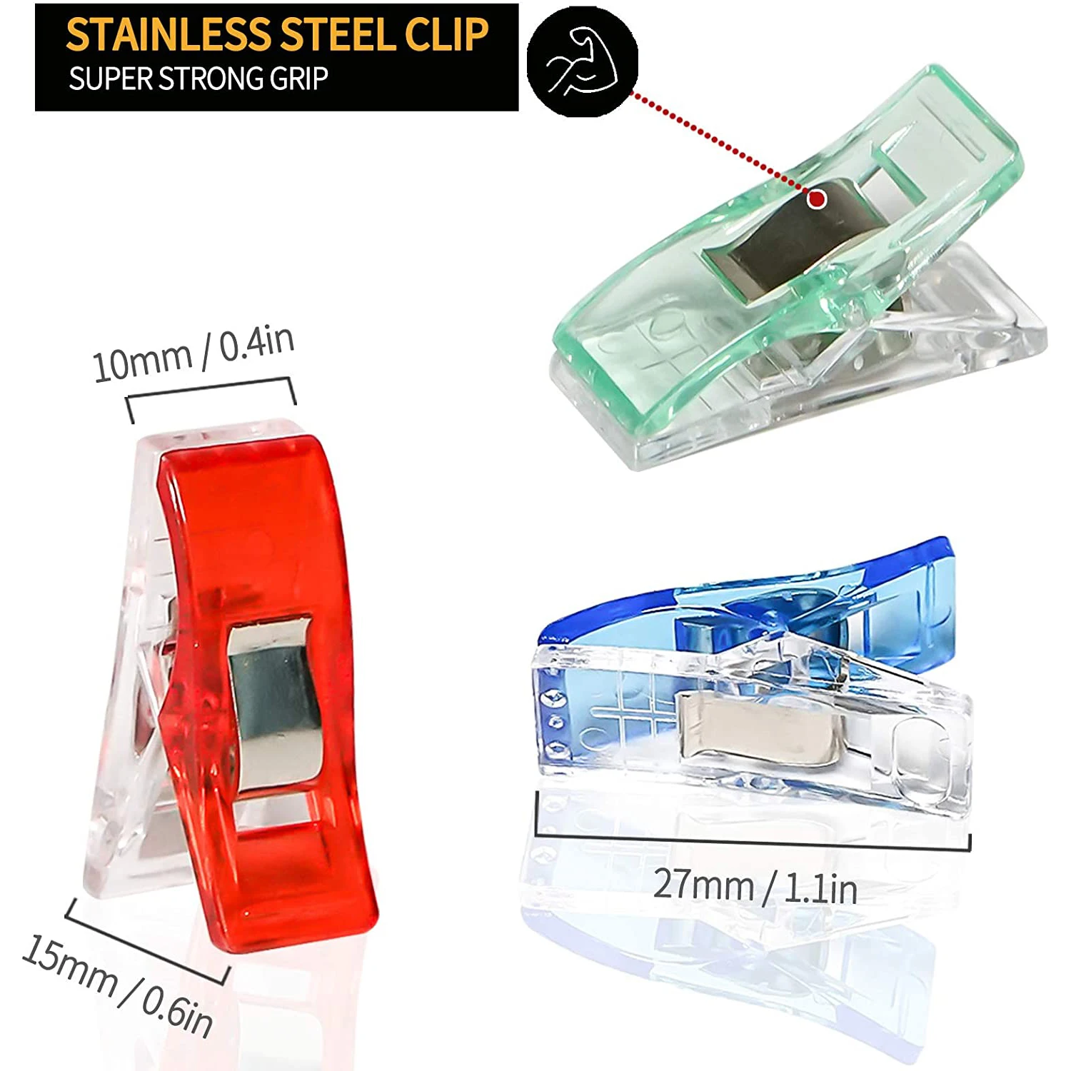 50 Clip Per Cucito Multifunzionali - Clip Per Tessuto, Fai-Da-Te, 9 Colori - Sostitutive Spilli