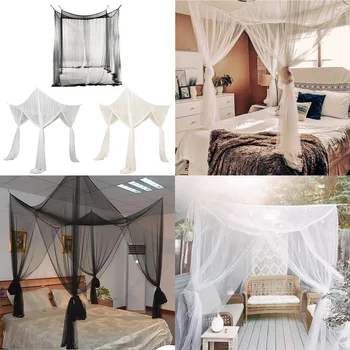 

4-Corner Large Sleeping Bed Bedroom Mosquito Fly Net Netting Canopy for Home Hotel Dormitory Apartment 190x210x240cm