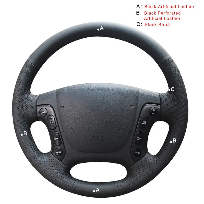 Artificial Leather Авто Крышка рулевого колеса для hyundai Santa Fe 2007 2008 2009 2010 2011 2012 Автомобильная оплетка на рулевое колесо Чехлы автостайлинг - Название цвета: Artificial Leather