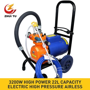 

ZHUI TU High-Pressure Airless Paint Sprayer Professional Steel Electric Spraying Paint Machine 3200W 220V 3000PSL Painting Tools