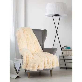 

Plaid fur "Chinchilla", double-sided, 240x220 cm, peach