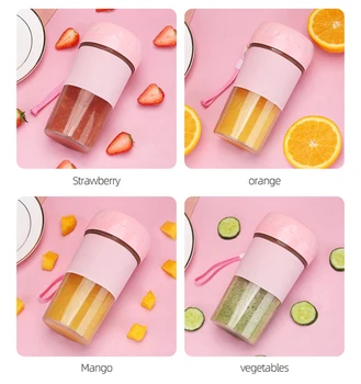 

300Ml Usb Rechargeable 2 Blades Juicer Bottle Cup Juice Lemon Vegetables Fruit Smoothie Baby Food Juicer Dropshipping