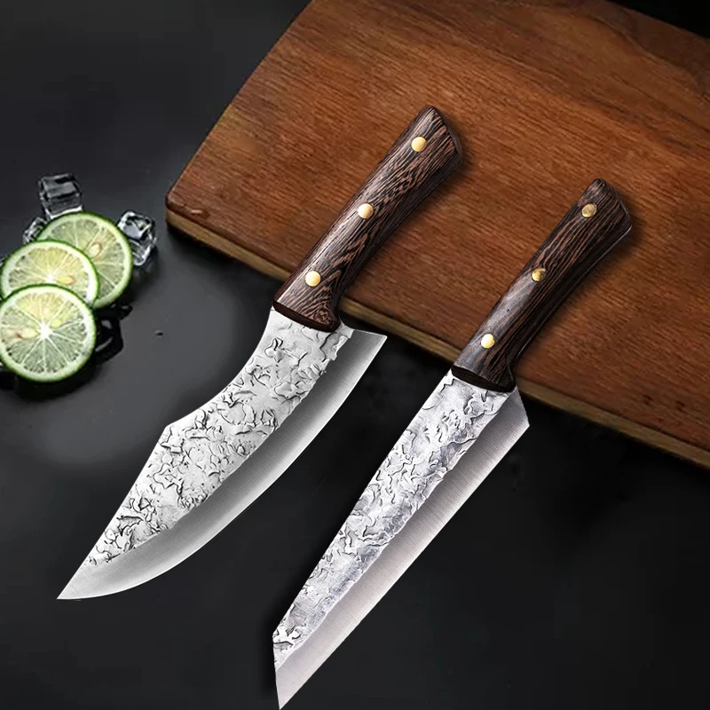  Huusk - Cuchillo japonés afilado, cuchillo de chef con funda de  cuero, cuchillo vikingo, cuchillo de cáscara de chef, cuchillo de carne,  campamento en casa o al aire libre : Hogar