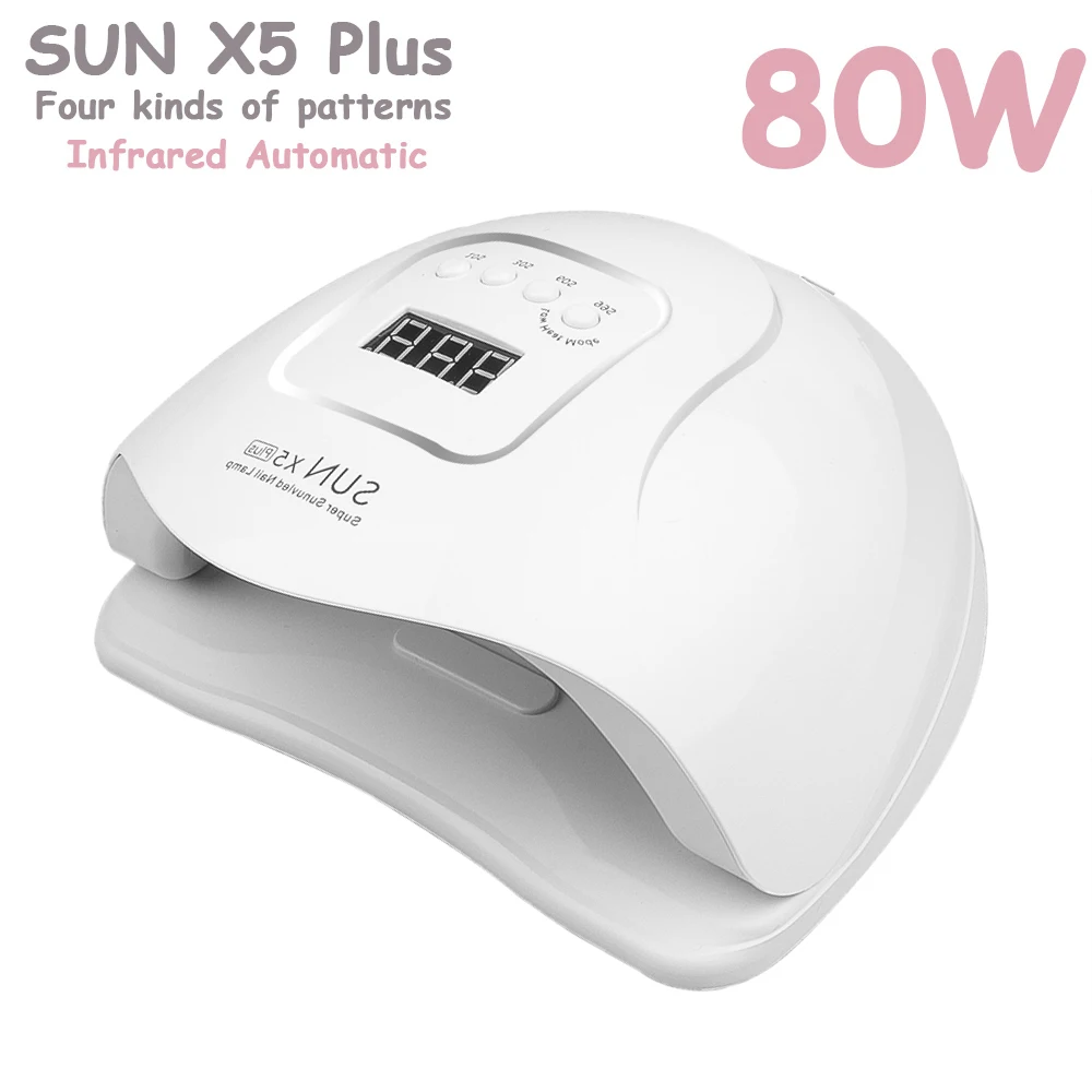Ice Lamp Led Nail Art Tools Sun 80w For Fails Dryer 5x Plus Of Manicure Auto Sensor Digital Display | Красота и здоровье