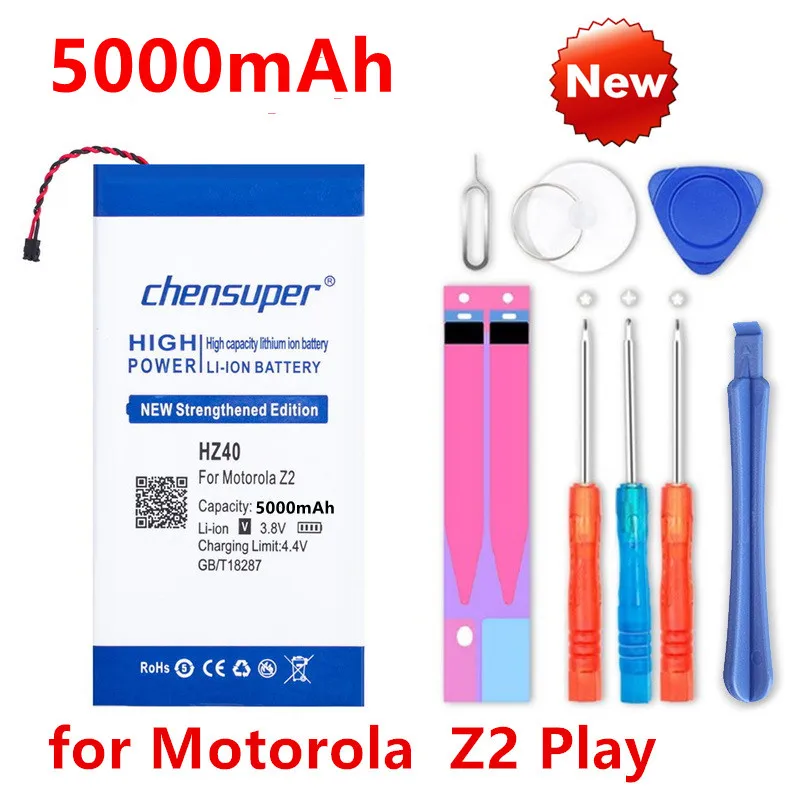Оригинальный аккумулятор chensuper HZ40 для Motorola MOTO Z2 Play 5000 мАч батарея двух SIM-карт T1710-11