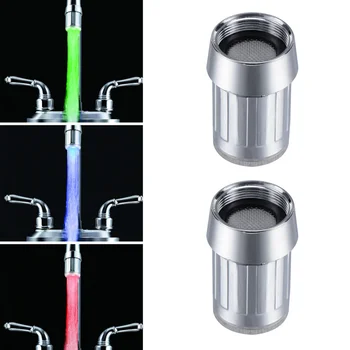 

2Pcs Colorful LED Water Faucet LD8001-A6 Water Stream Faucet Tap,7 Color Gradually Changes Faucet Tap for Kitchen and Bathroms.