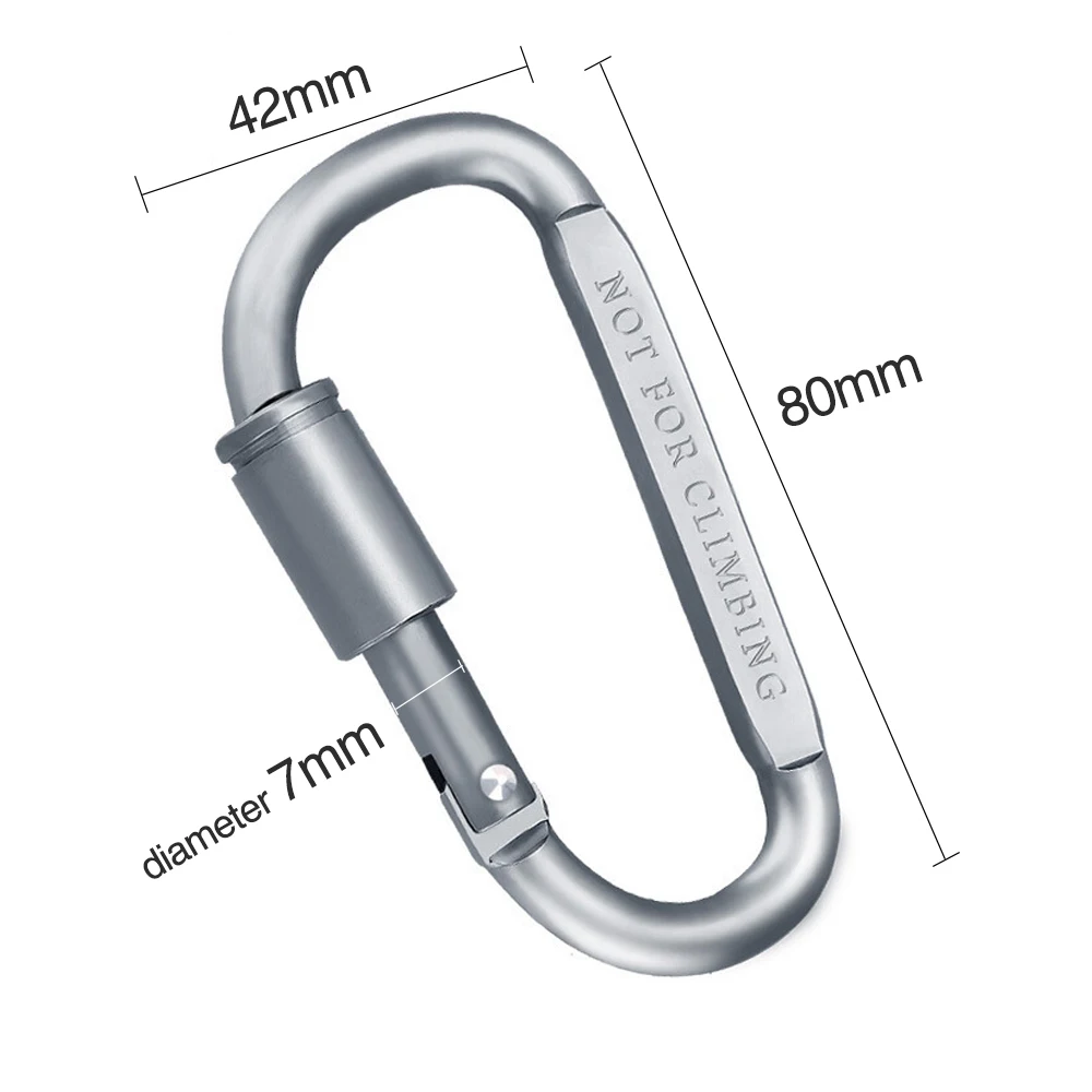 Climbing Buckle Climbing Carabiner Outdoor Survival D-ring Locking Alloy Aluminum Screw Lock Hanging Hook Buckle Karabiner Mountaineering Camping Equipment