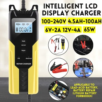 

Automatic Car Battery Charger 12V Intelligent Auto Pulse Repair Maintainer Trickle 4.5-100AH Charging for Motorcycle To 6V 12 V